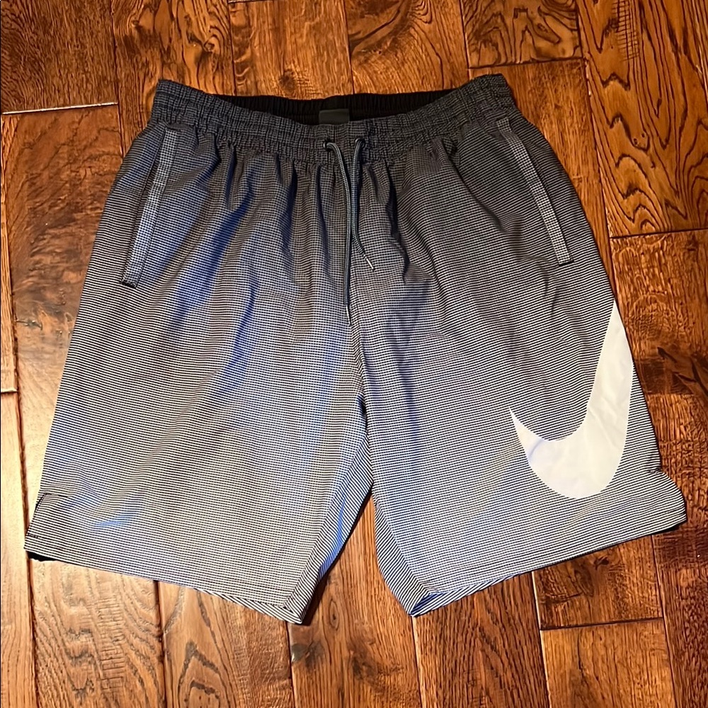 Nike Black and White SWIM Shorts Lightweight Design